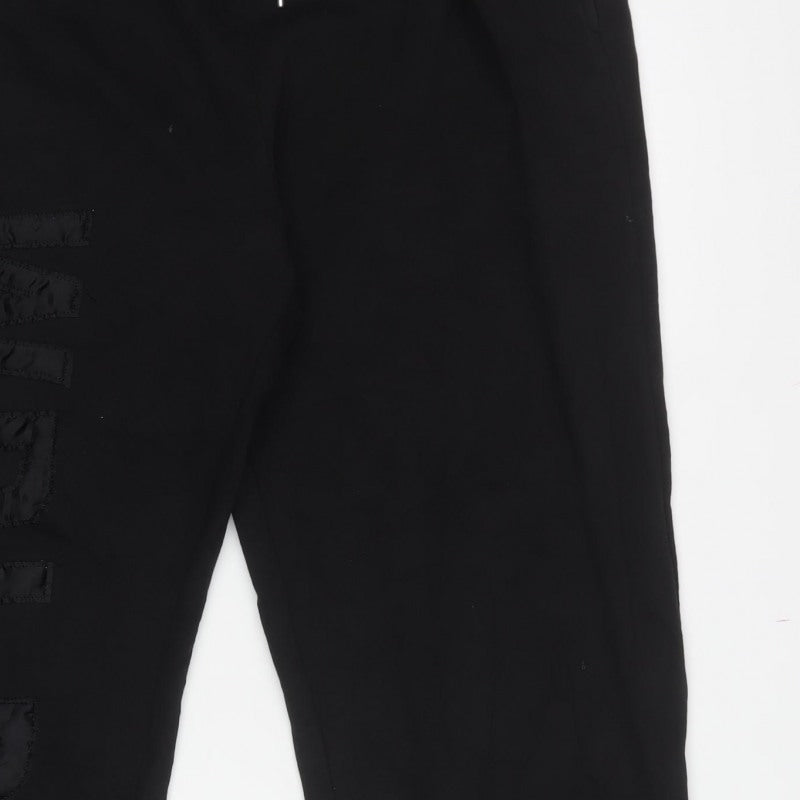 boohooMAN Men's Black XL Logo Jogger Sweatpants Elastic Waist