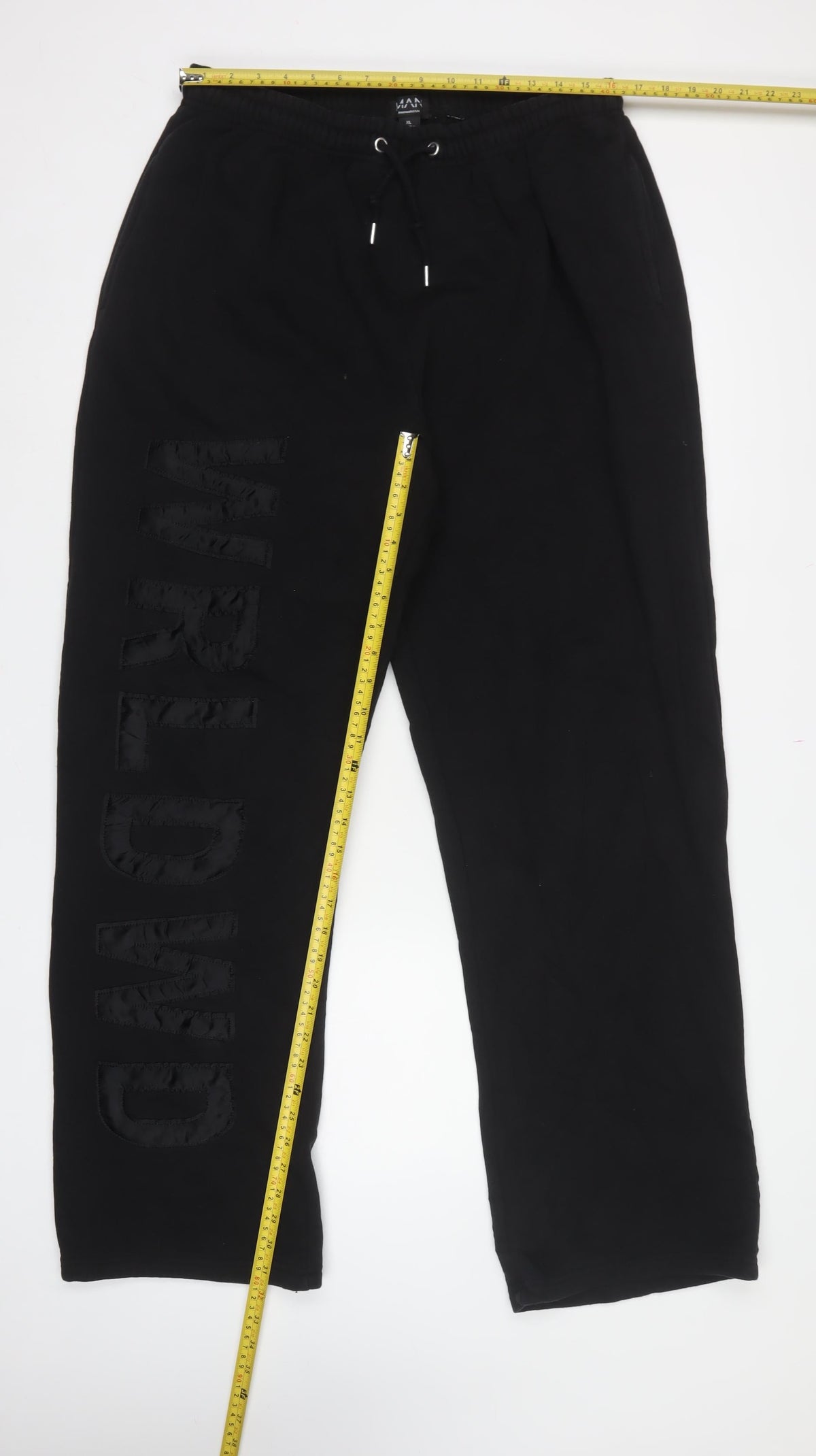 boohooMAN Men's Black XL Logo Jogger Sweatpants Elastic Waist