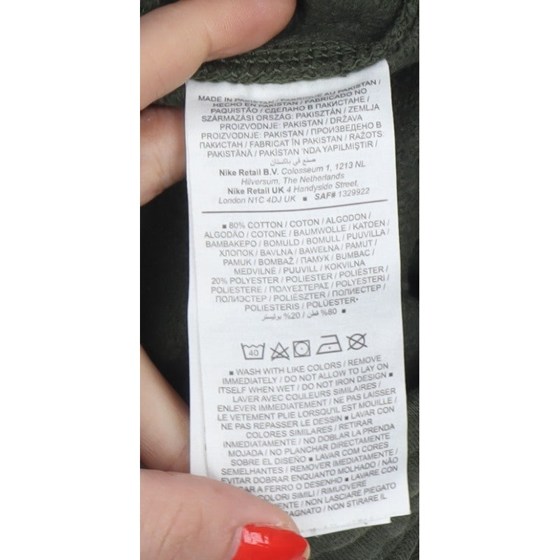 Nike Men's Green Small S Logo Fleece Jogger Sweatpants