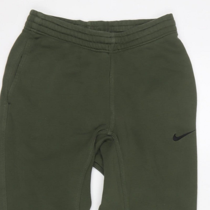 Nike Men's Green Small S Logo Fleece Jogger Sweatpants
