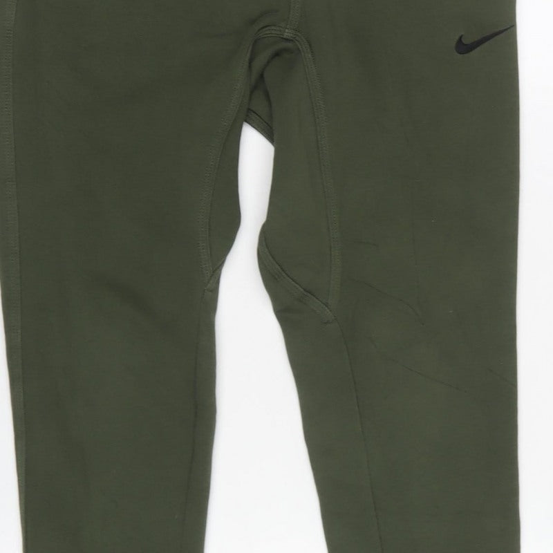 Nike Men's Green Small S Logo Fleece Jogger Sweatpants
