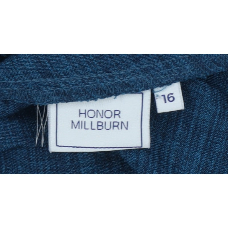 Honor Millburn Women’s Blue Size 16 Tapered Belted Trousers