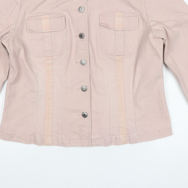 Principles Women’s Pink UK 16 Cotton Blend Button Front Basic Jacket