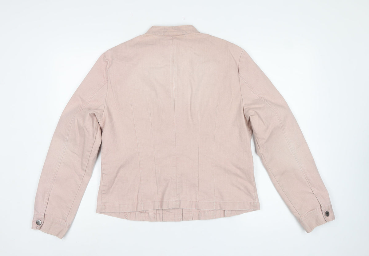 Principles Women’s Pink UK 16 Cotton Blend Button Front Basic Jacket