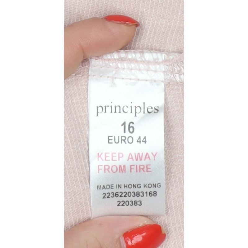 Principles Women’s Pink UK 16 Cotton Blend Button Front Basic Jacket