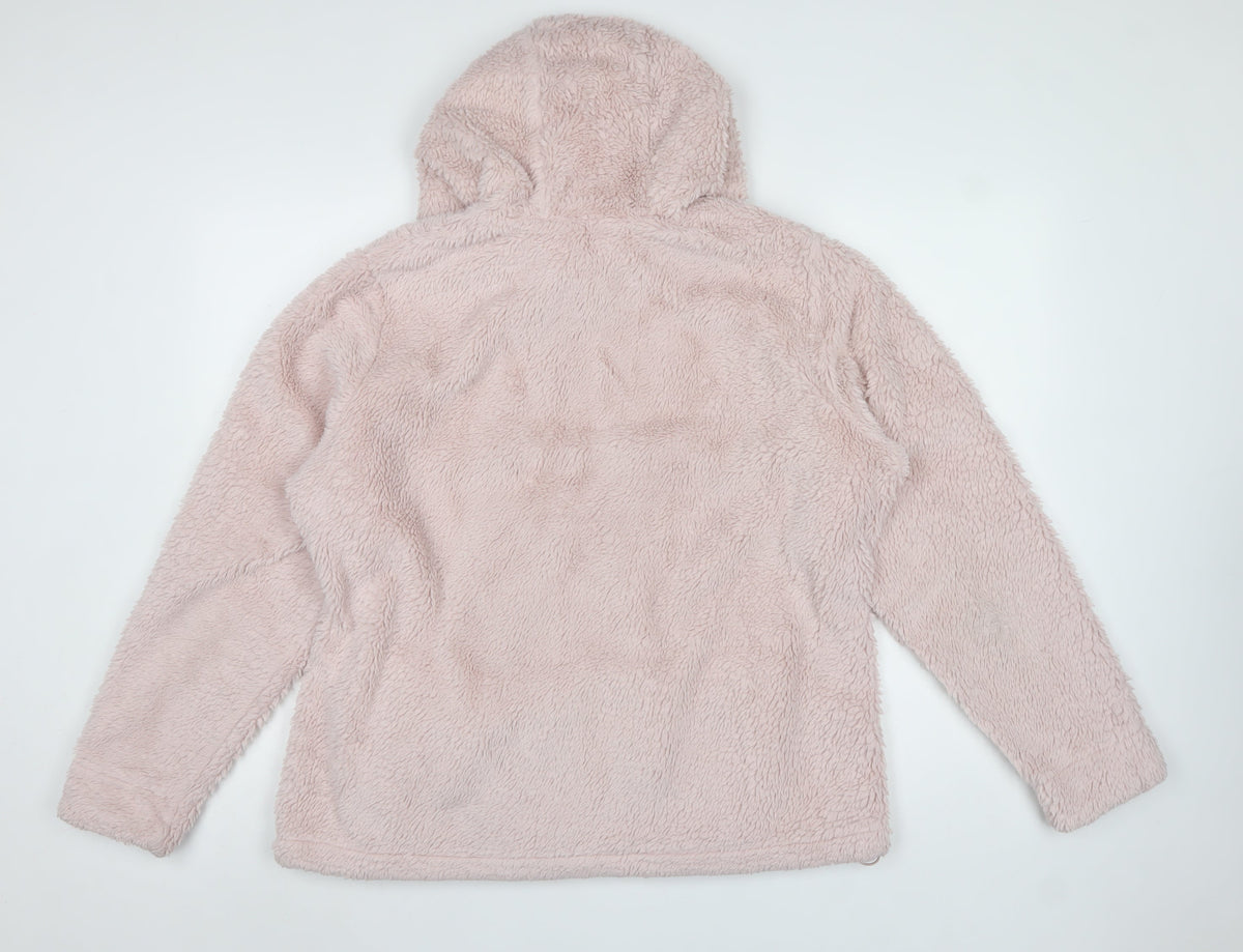 Columbia Teens Pink XL Hooded Half Zip Fleece Pullover Sweatshirt