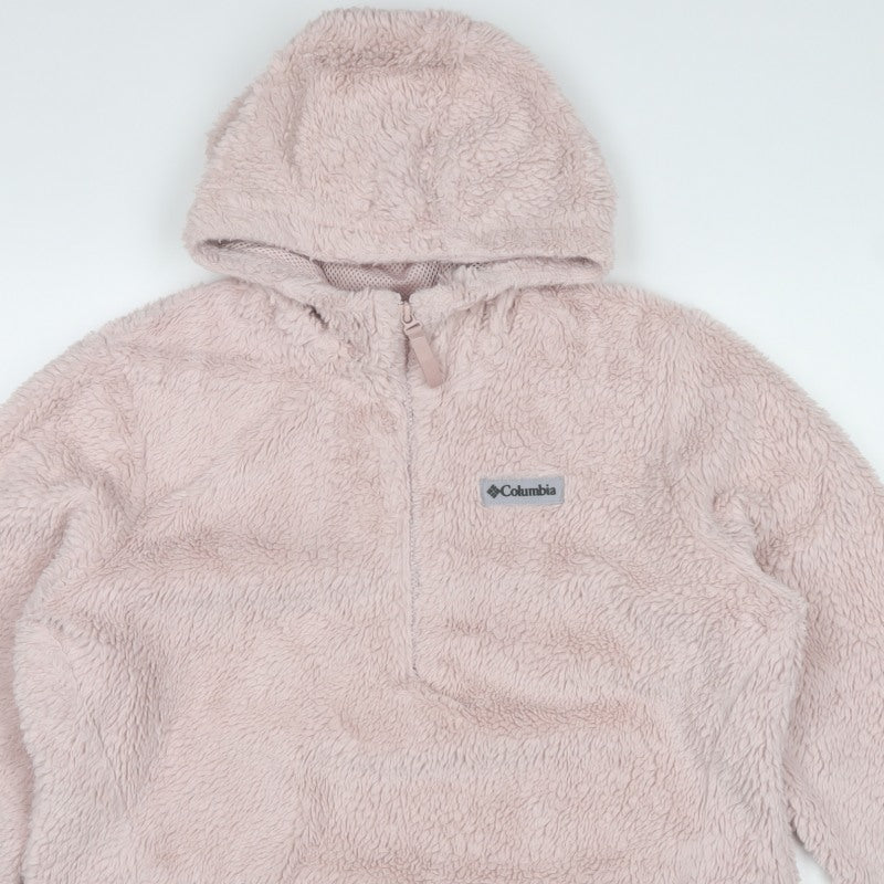 Columbia Teens Pink XL Hooded Half Zip Fleece Pullover Sweatshirt