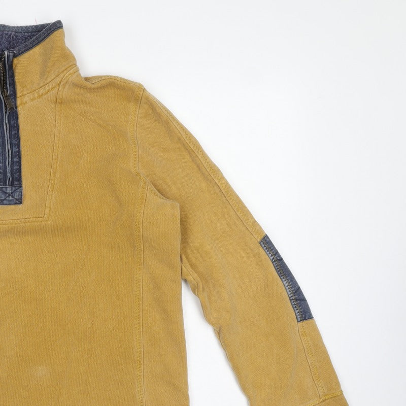 Fat Face Men’s Mustard Yellow M 1/4 Zip High Neck Sweatshirt