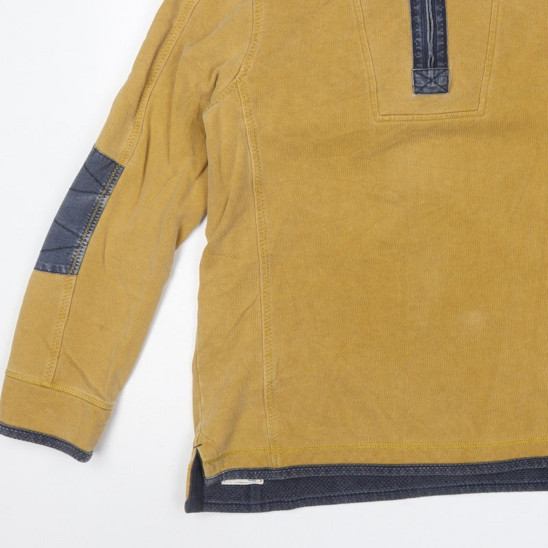 Fat Face Men’s Mustard Yellow M 1/4 Zip High Neck Sweatshirt