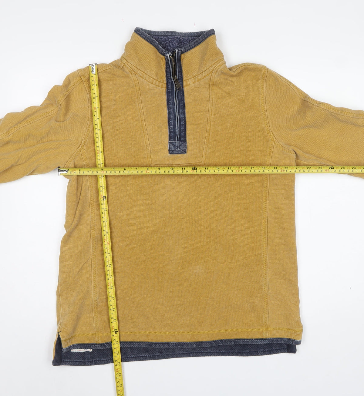 Fat Face Men’s Mustard Yellow M 1/4 Zip High Neck Sweatshirt