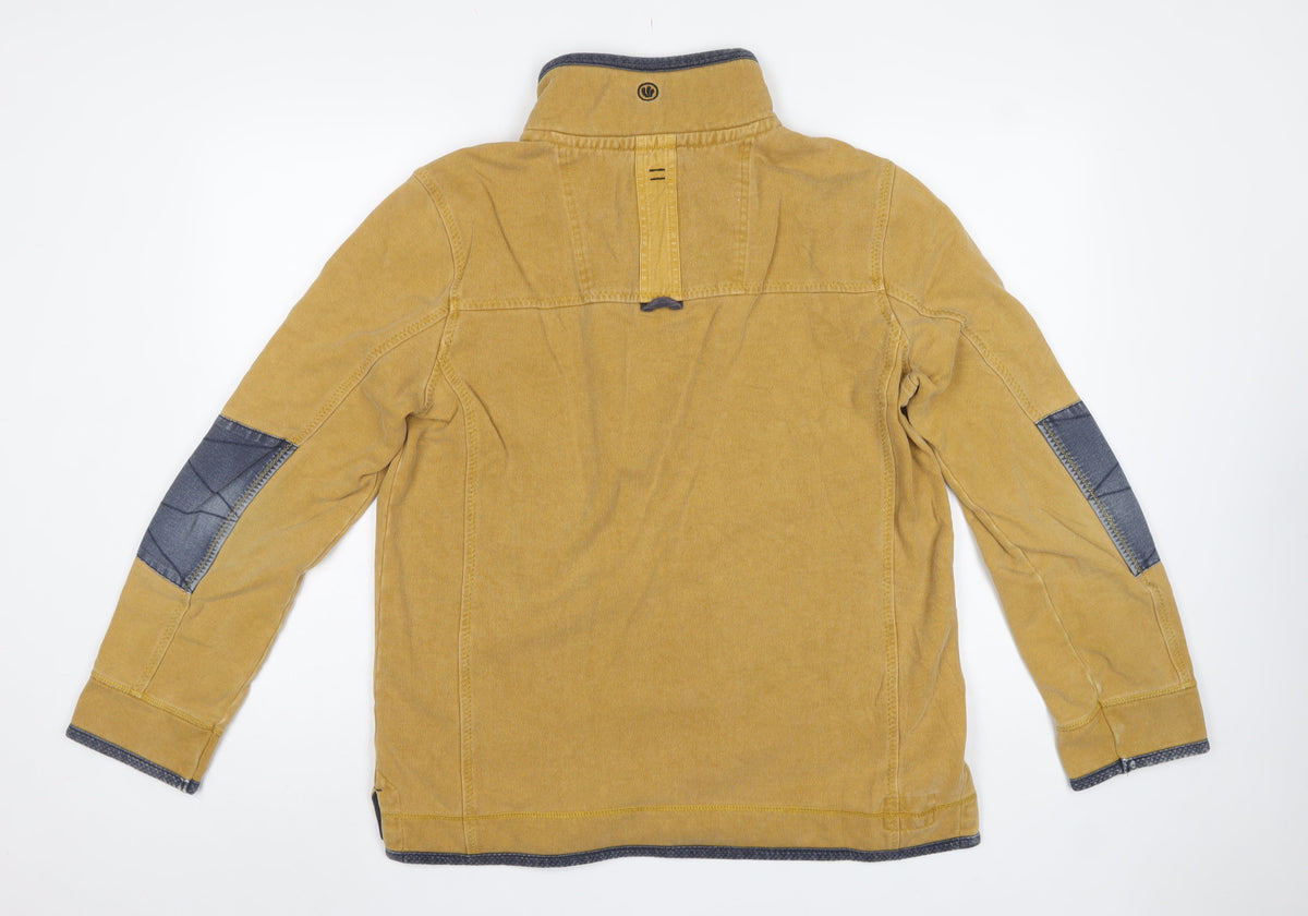 Fat Face Men’s Mustard Yellow M 1/4 Zip High Neck Sweatshirt