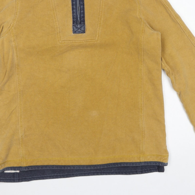 Fat Face Men’s Mustard Yellow M 1/4 Zip High Neck Sweatshirt