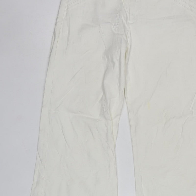 GAP Women’s Ivory Size 8 Wide-Leg Smart Trousers Flat Front