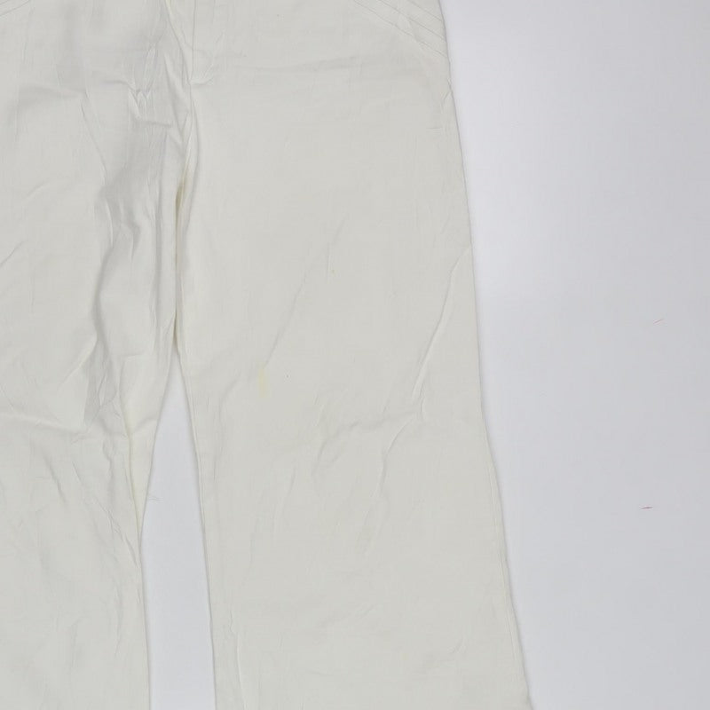 GAP Women’s Ivory Size 8 Wide-Leg Smart Trousers Flat Front