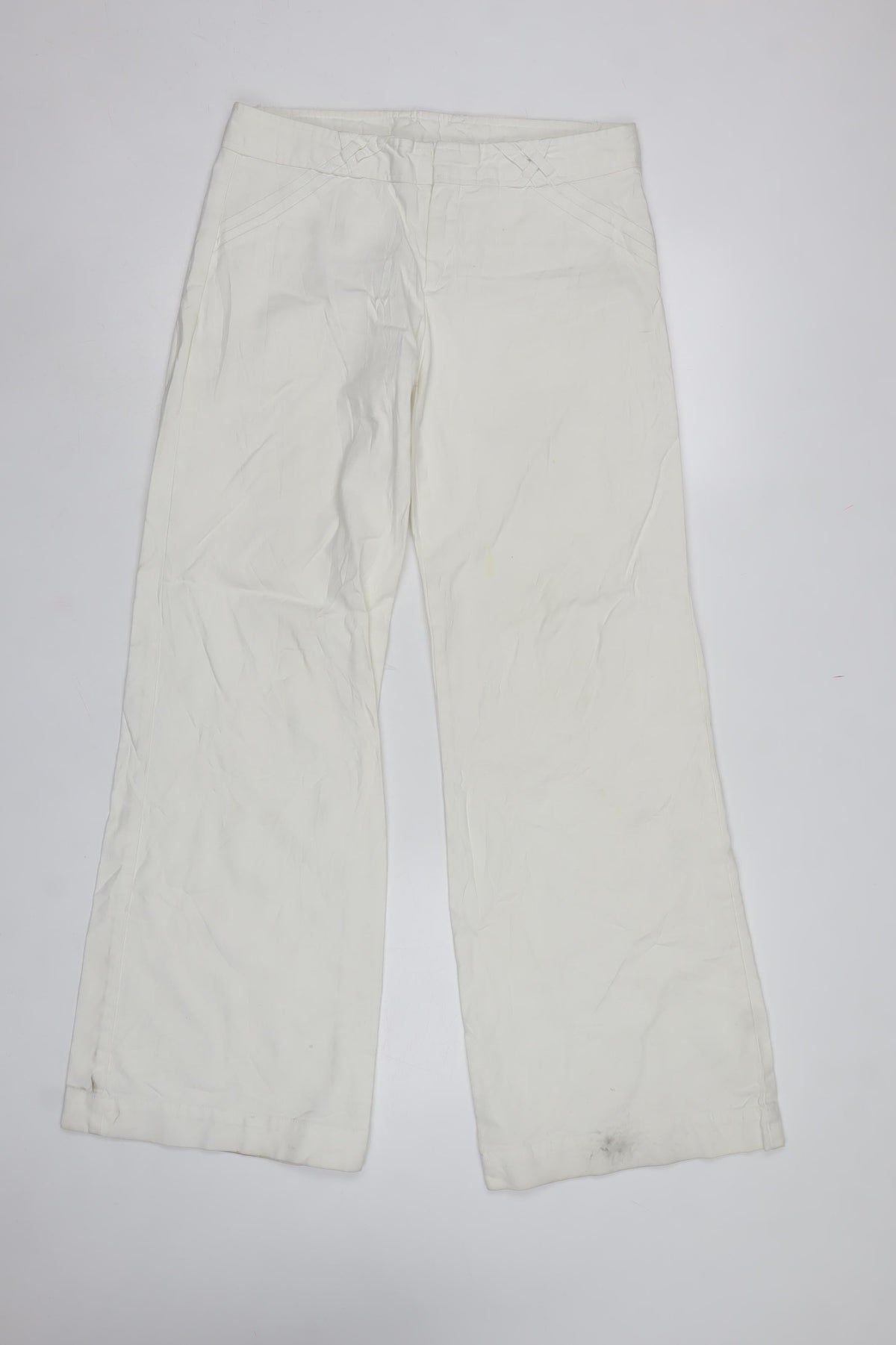 GAP Women’s Ivory Size 8 Wide-Leg Smart Trousers Flat Front
