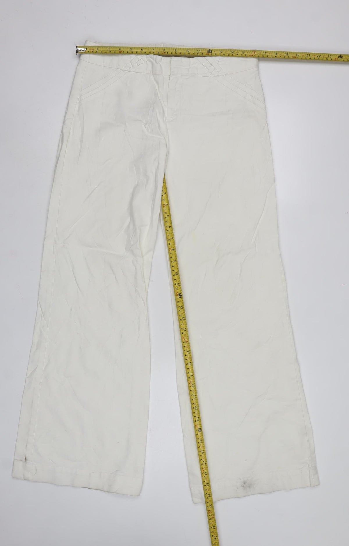 GAP Women’s Ivory Size 8 Wide-Leg Smart Trousers Flat Front