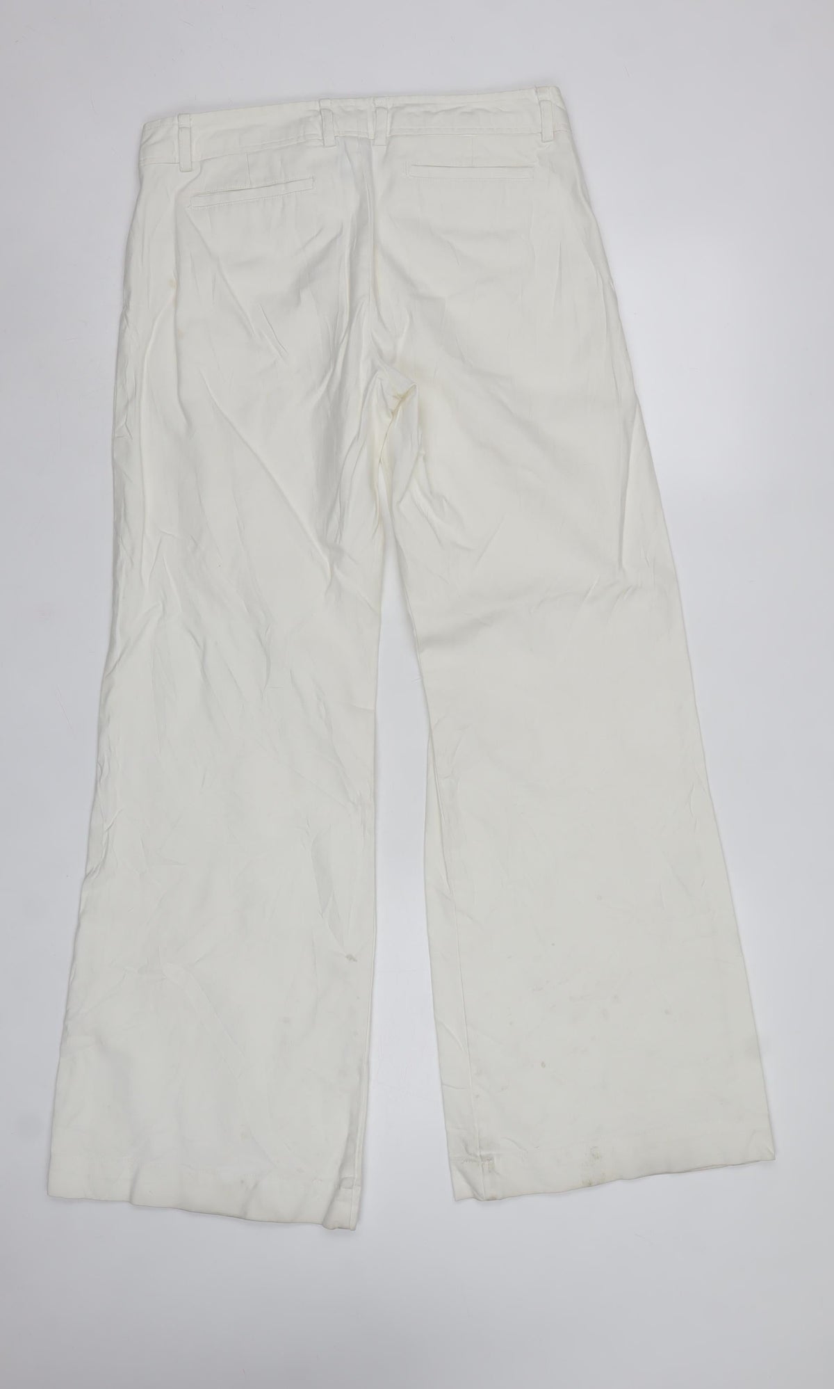 GAP Women’s Ivory Size 8 Wide-Leg Smart Trousers Flat Front
