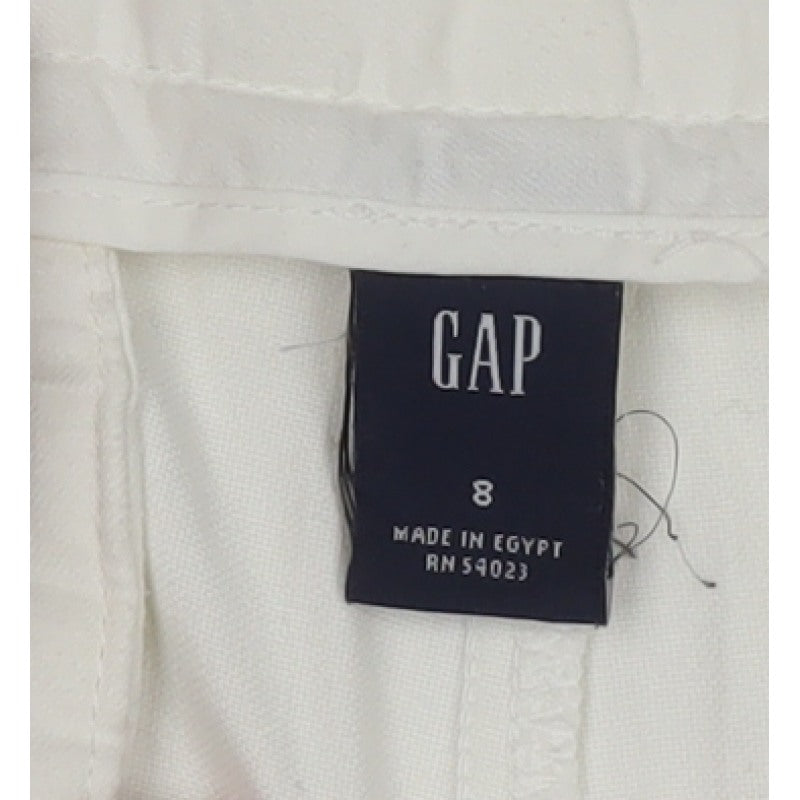 GAP Women’s Ivory Size 8 Wide-Leg Smart Trousers Flat Front