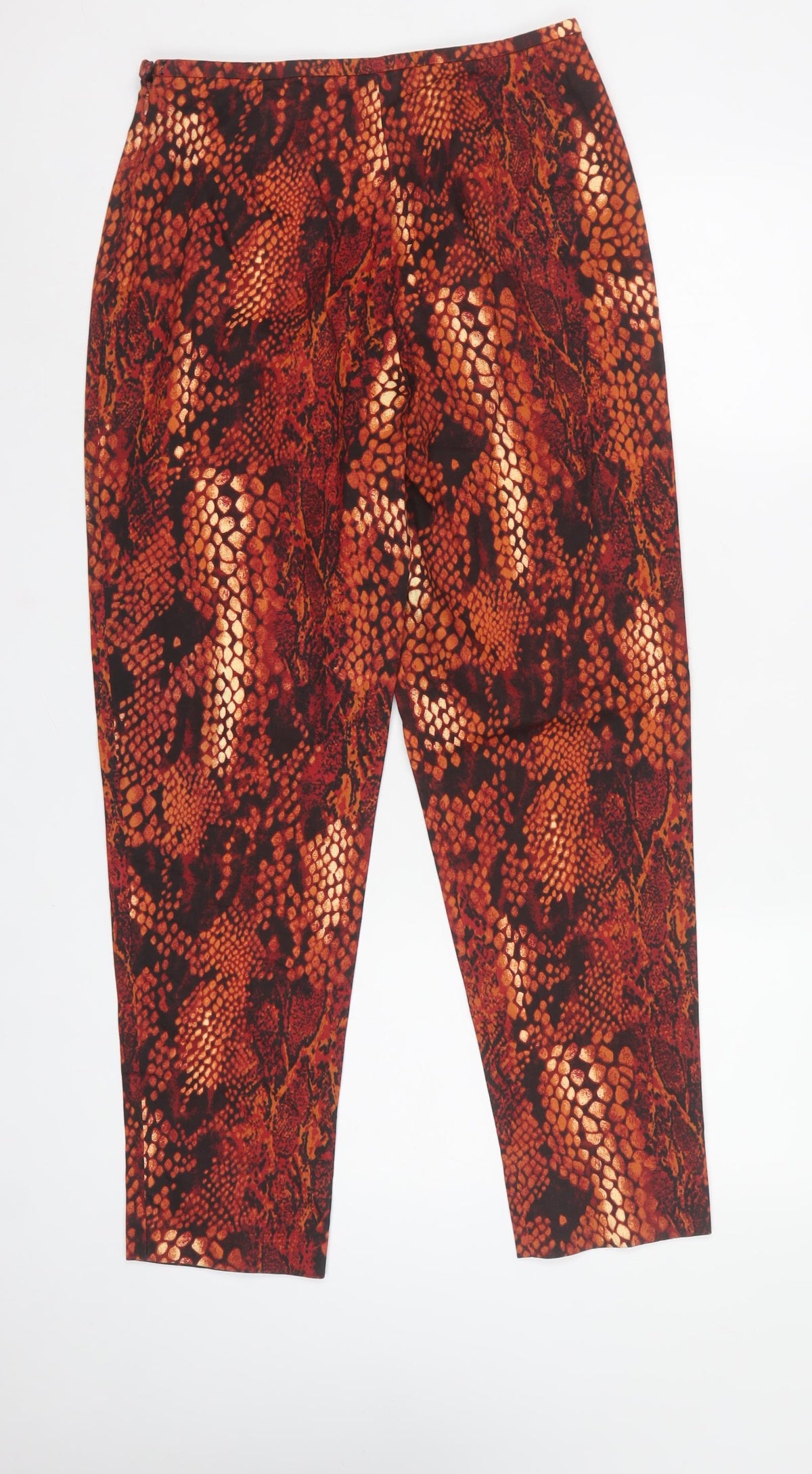 Epic Casual Women’s Orange Snake Print Straight Trousers UK 6