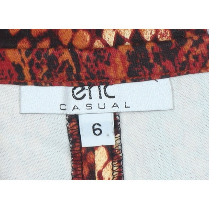 Epic Casual Women’s Orange Snake Print Straight Trousers UK 6