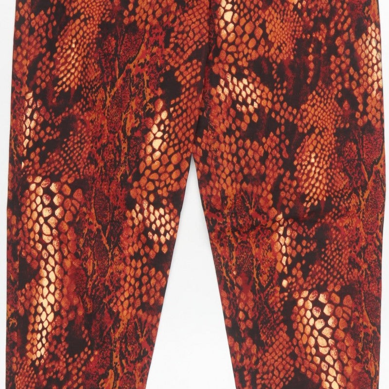 Epic Casual Women’s Orange Snake Print Straight Trousers UK 6