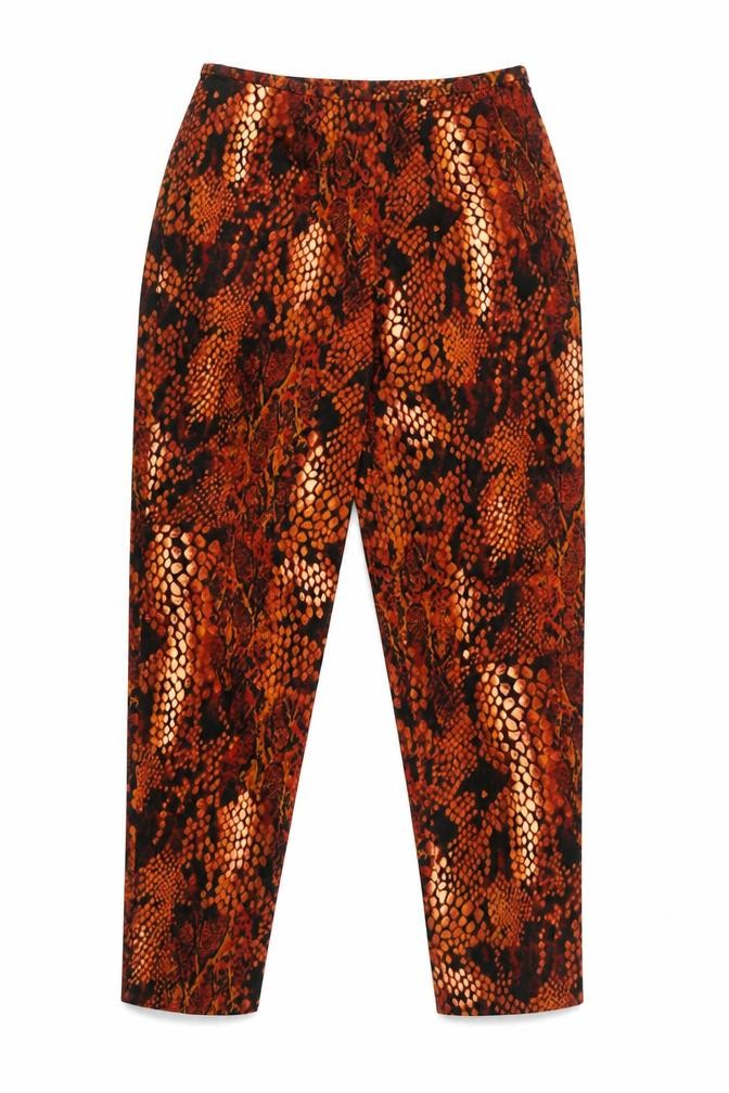 Epic Casual Women’s Orange Snake Print Straight Trousers UK 6