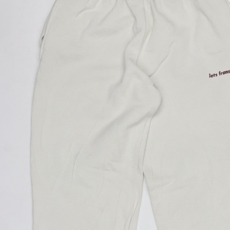 iets frans... Women's Ivory S Logo Fleece Jogger Sweatpants