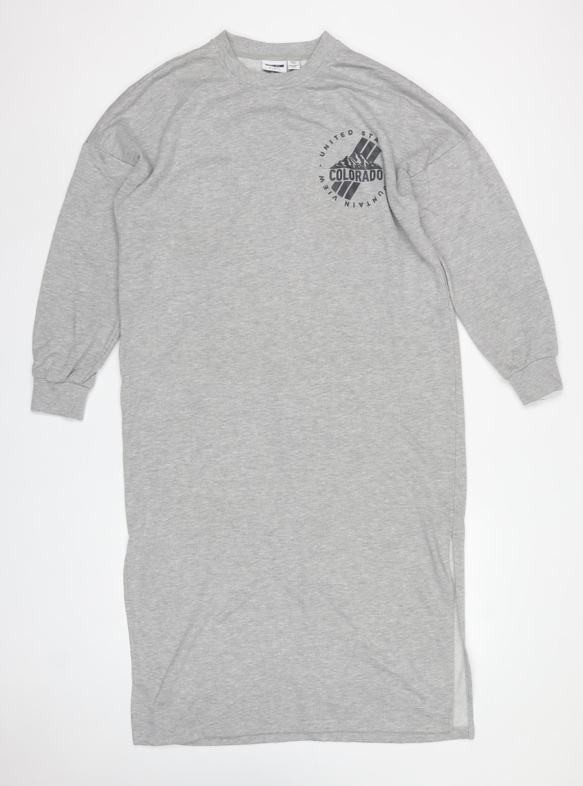 Nobody Way Women Grey M Jumper Dress Colorado Graphic Long Sleeve