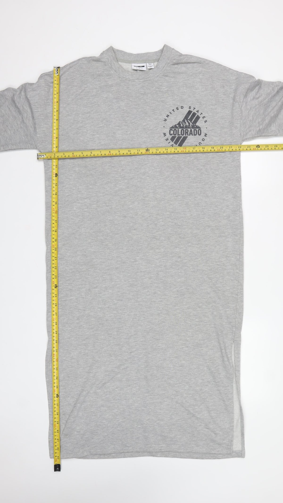 Nobody Way Women Grey M Jumper Dress Colorado Graphic Long Sleeve