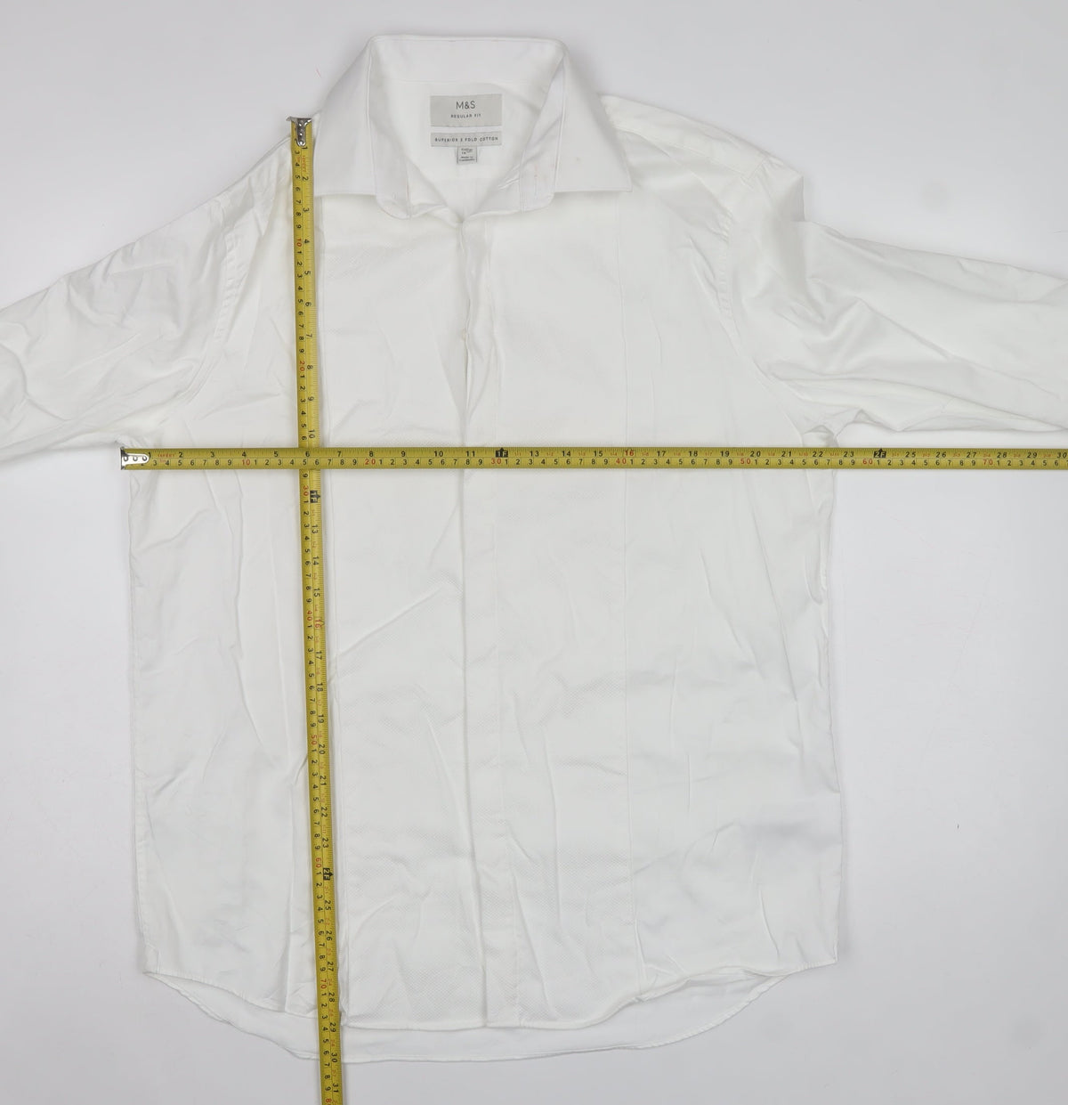 Marks and Spencer Men’s White 16.5 Regular Fit Cotton Formal Dress Shirt