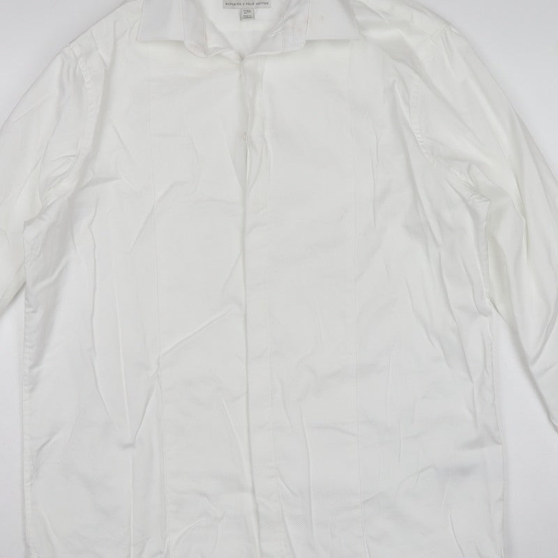Marks and Spencer Men’s White 16.5 Regular Fit Cotton Formal Dress Shirt