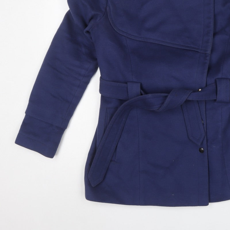 Reiss Women's Blue L Wool Cashmere Military Belted Jacket