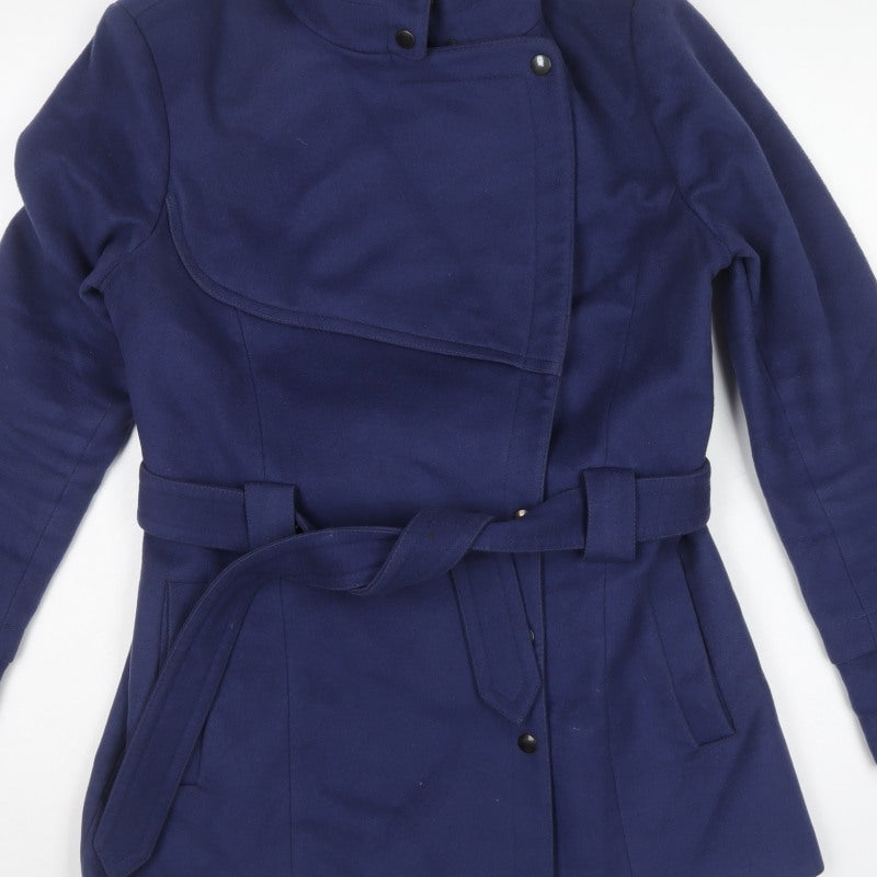 Reiss Women's Blue L Wool Cashmere Military Belted Jacket