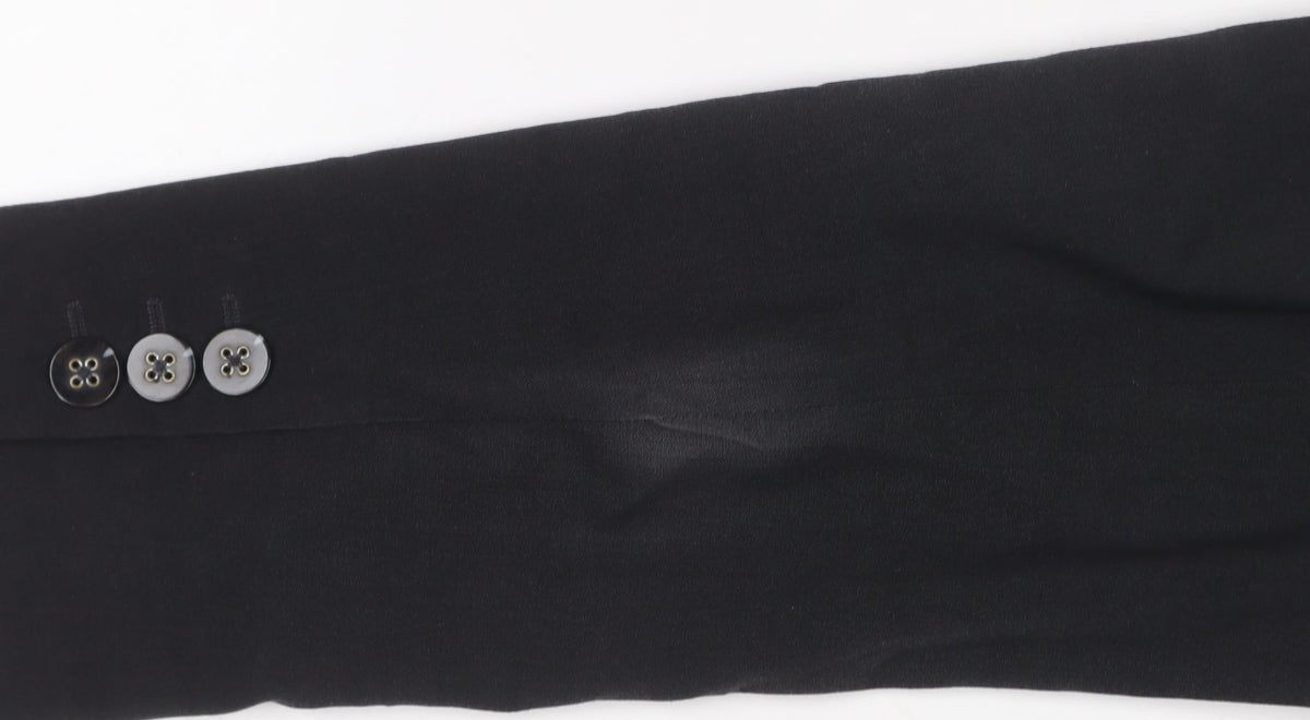 Marks and Spencer Women Black UK 16 Tailored Single-Breasted Blazer