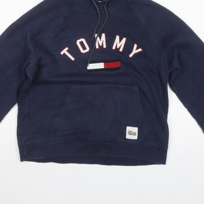 Tommy Hilfiger Women’s Navy Logo Pullover Hoodie S Petite