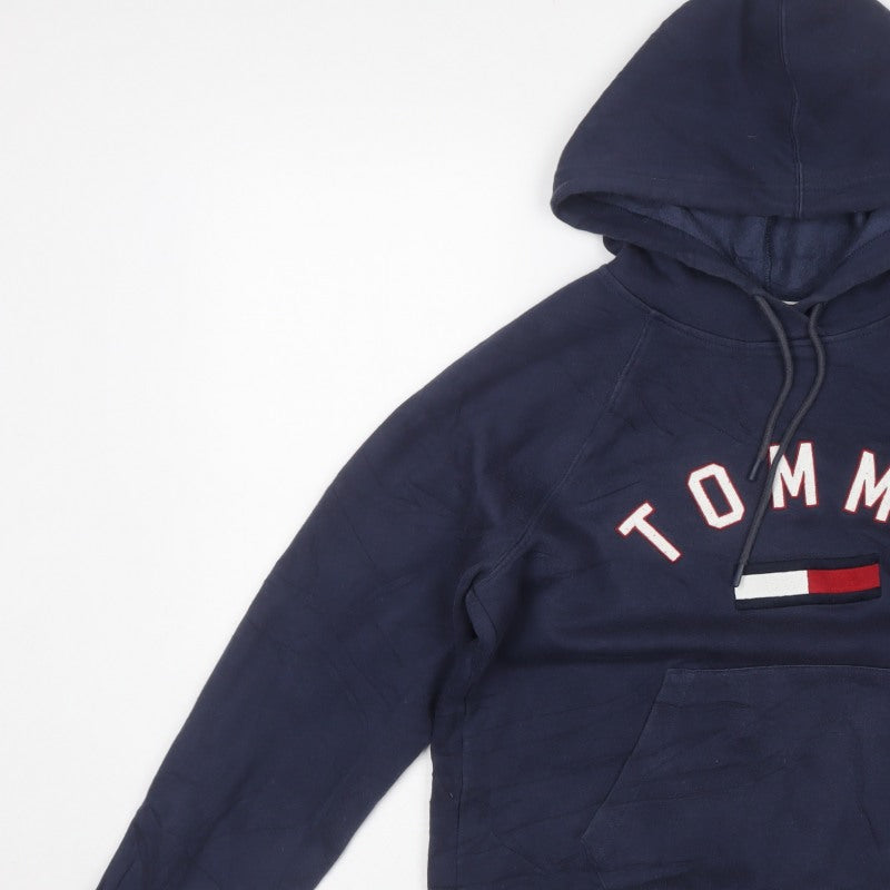 Tommy Hilfiger Women’s Navy Logo Pullover Hoodie S Petite