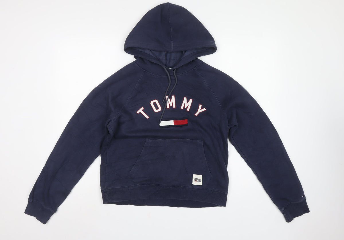 Tommy Hilfiger Women’s Navy Logo Pullover Hoodie S Petite