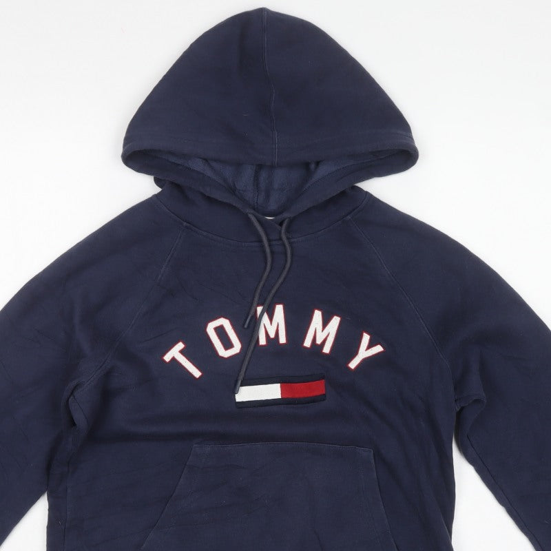 Tommy Hilfiger Women’s Navy Logo Pullover Hoodie S Petite