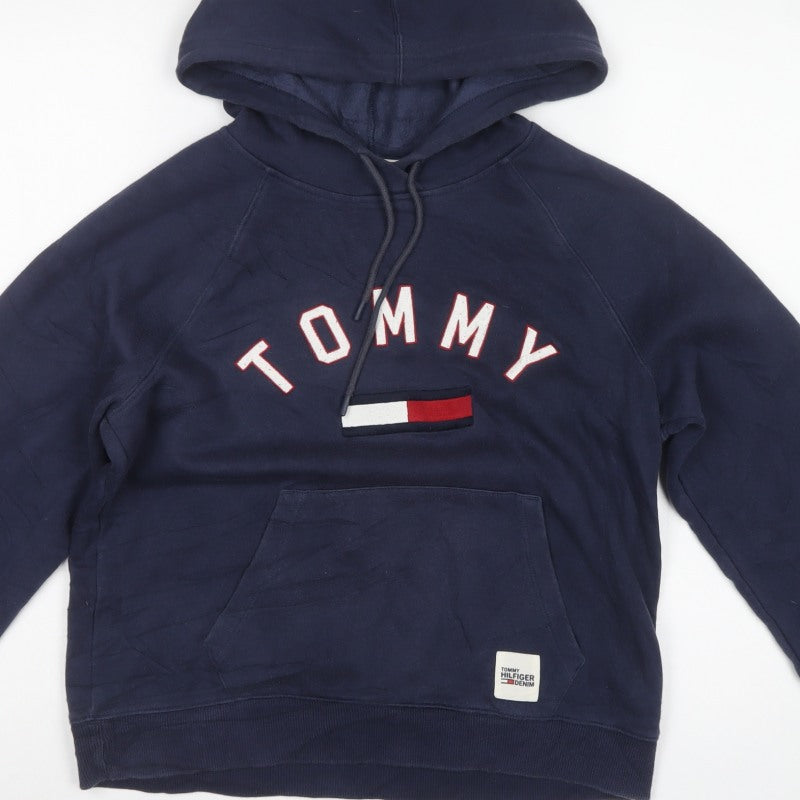 Tommy Hilfiger Women’s Navy Logo Pullover Hoodie S Petite