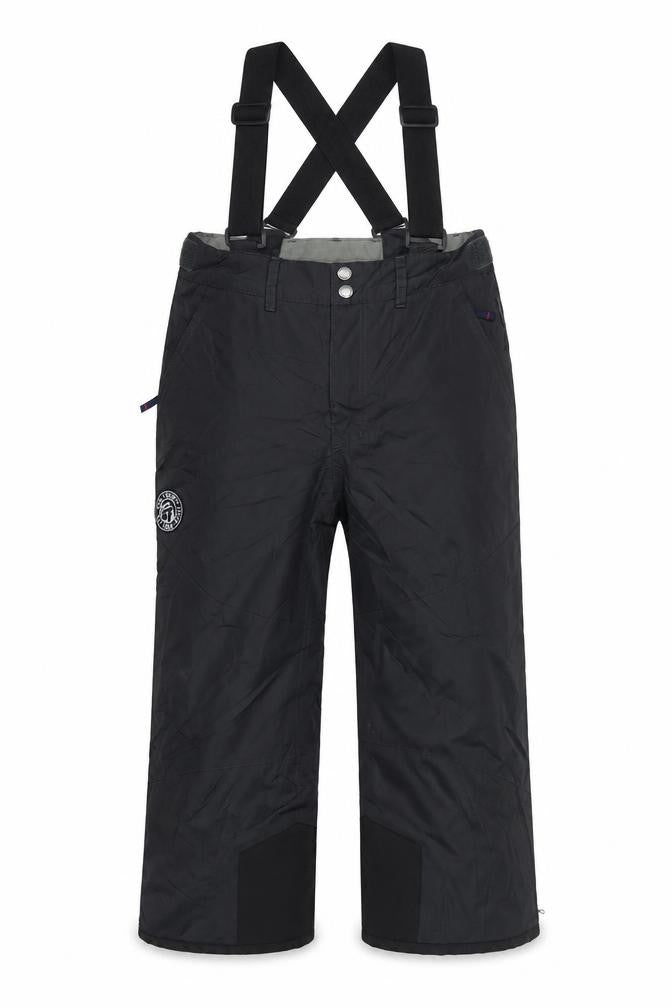 Tog24 Boys Black Ski Snow Pants Braces 7 Years Insulated