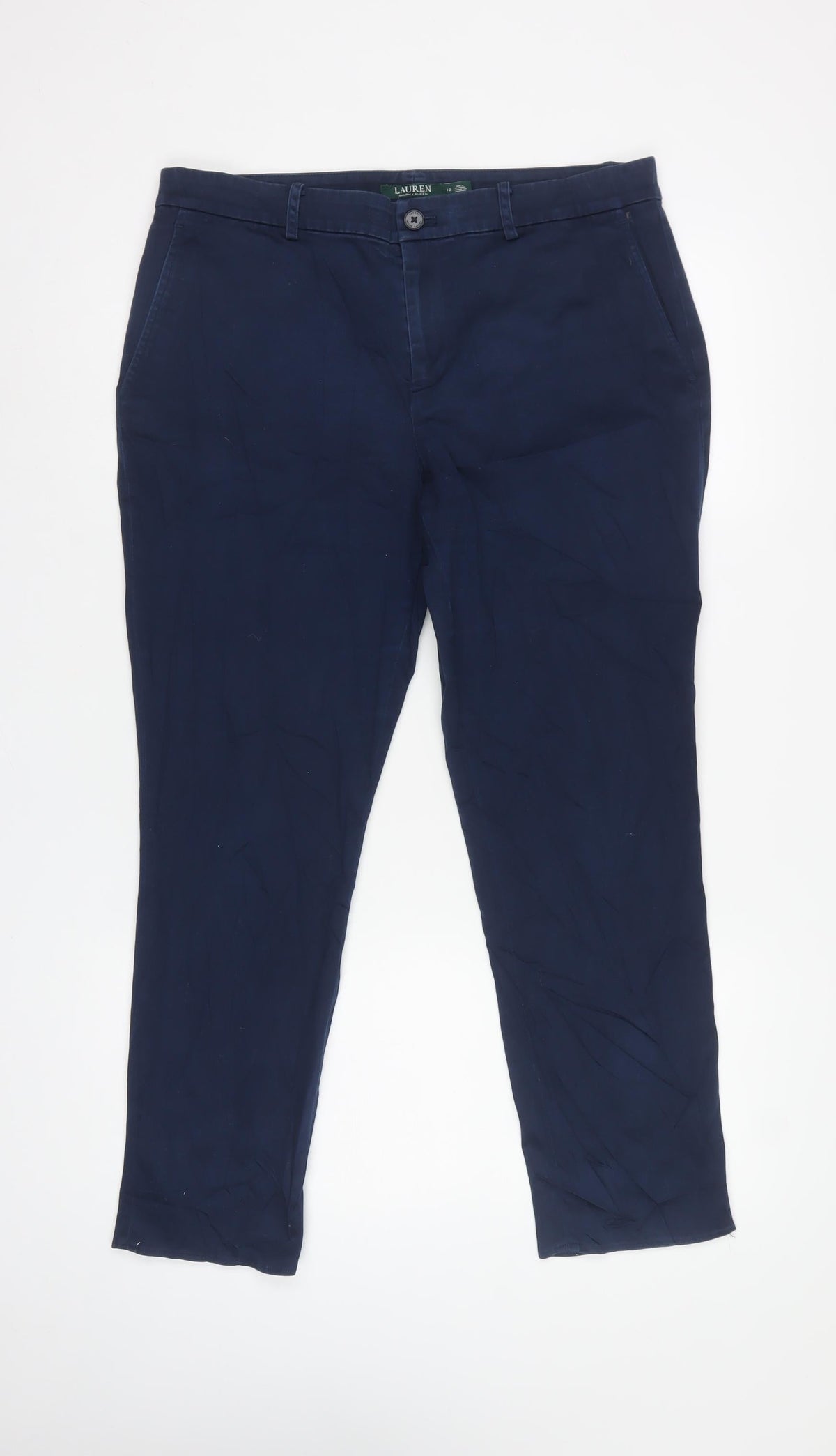 Lauren Ralph Lauren Women’s Blue UK 12 Tapered Chino Trousers