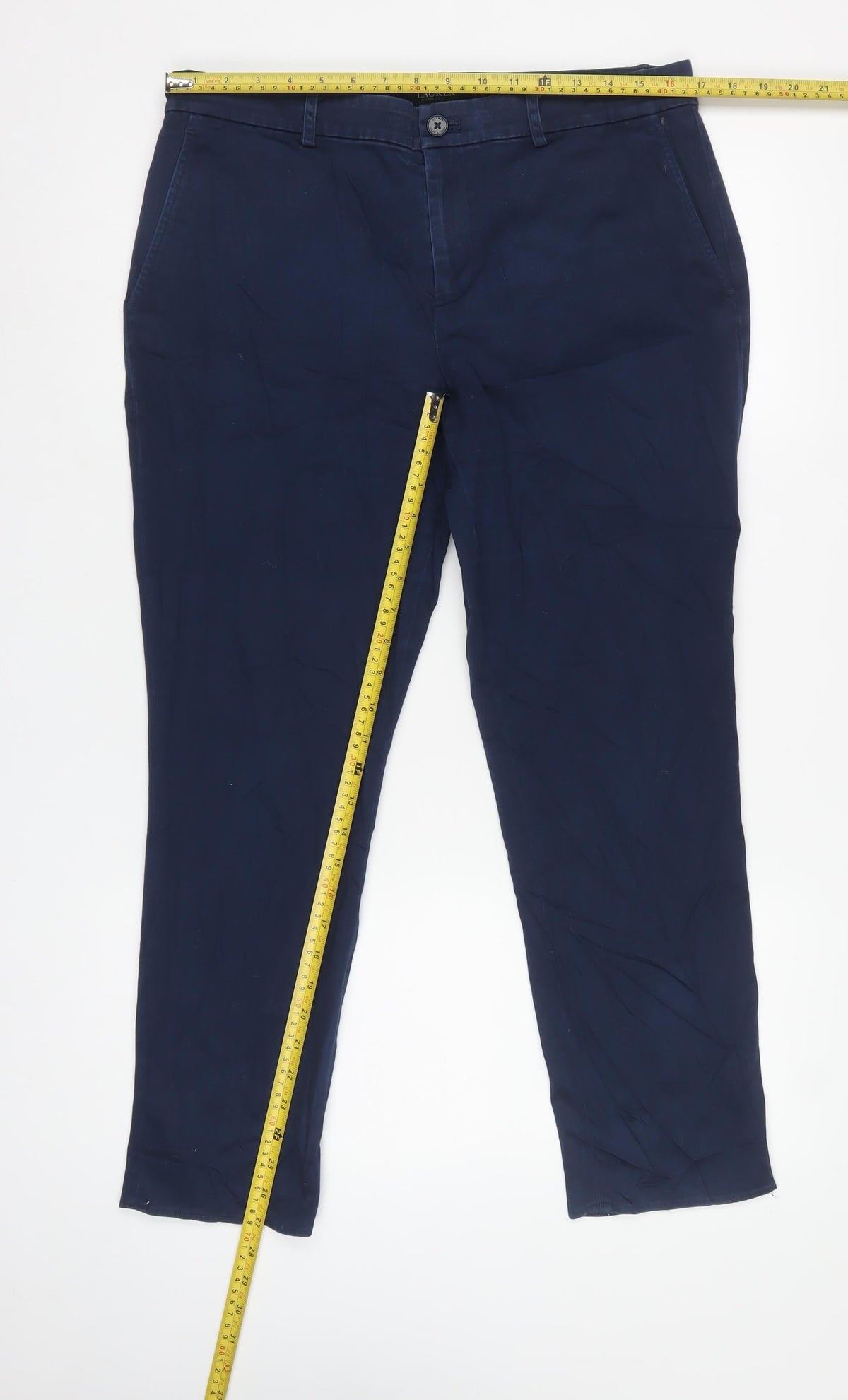 Lauren Ralph Lauren Women’s Blue UK 12 Tapered Chino Trousers