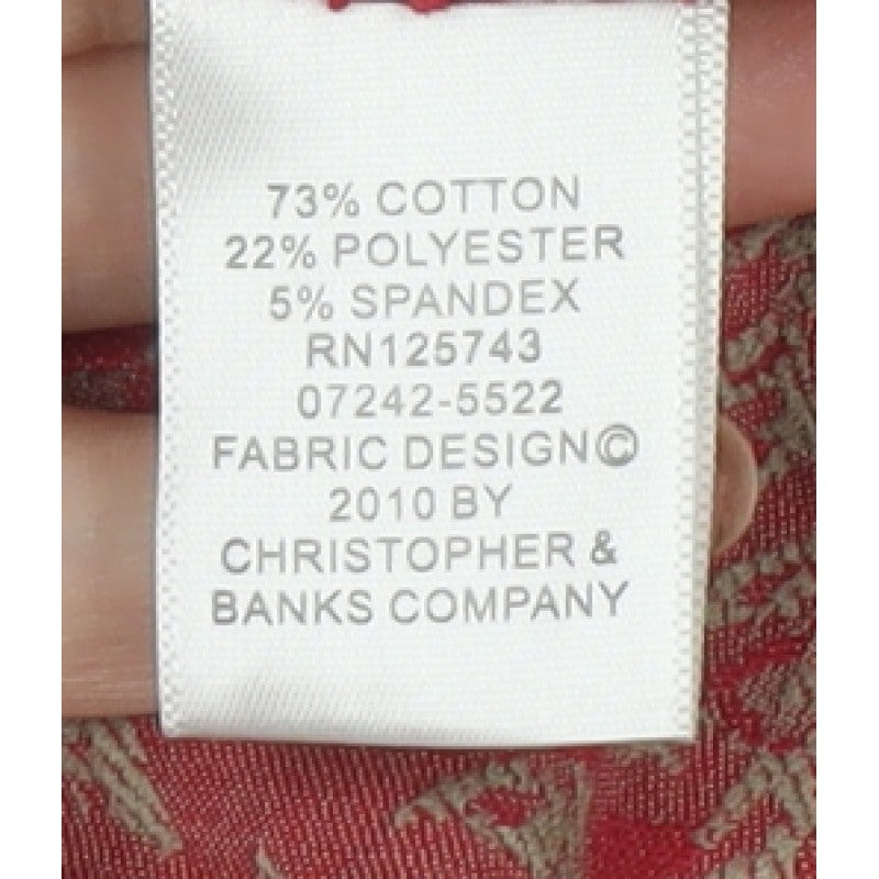 Christopher & Banks Women Red Floral Jacket Petite L Button