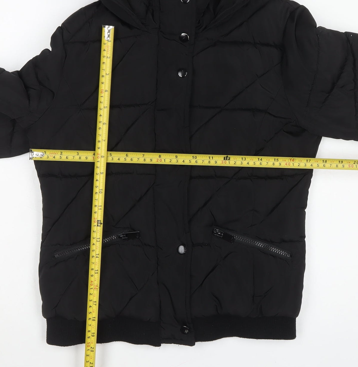 New Look 915 Girls Black 12-13 Years Hooded Quilted Puffer Jacket