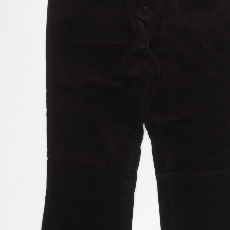 Monsoon Women Black UK 12 Short Corduroy Bootcut Trousers