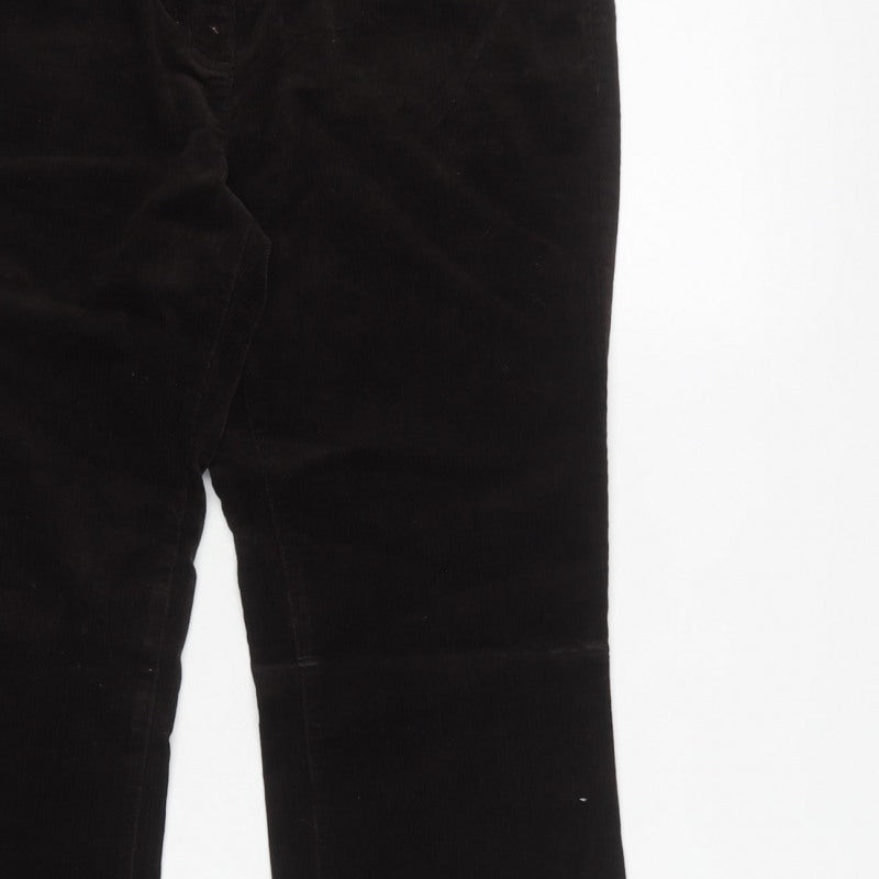 Monsoon Women Black UK 12 Short Corduroy Bootcut Trousers