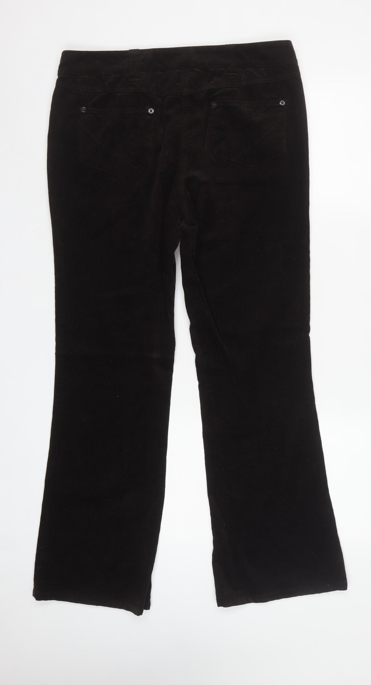 Monsoon Women Black UK 12 Short Corduroy Bootcut Trousers