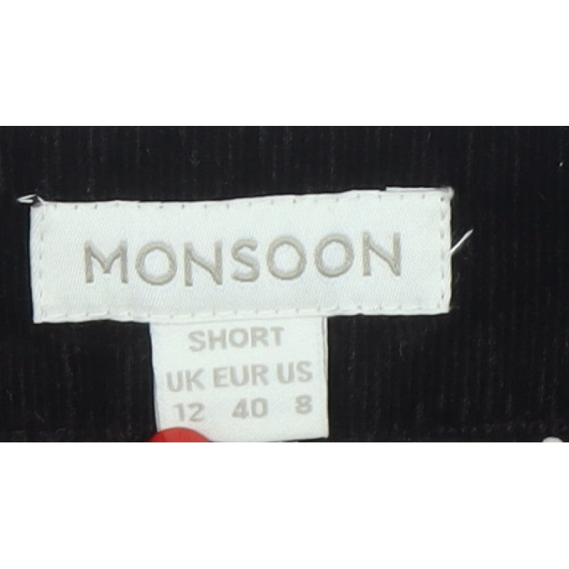 Monsoon Women Black UK 12 Short Corduroy Bootcut Trousers