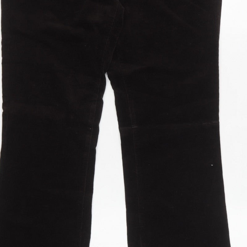 Monsoon Women Black UK 12 Short Corduroy Bootcut Trousers