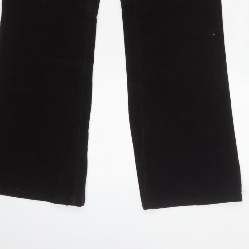 Monsoon Women Black UK 12 Short Corduroy Bootcut Trousers